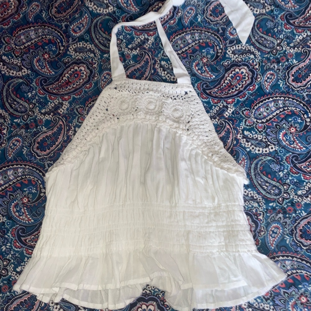 Lucky Brand White Crochet Crop Top